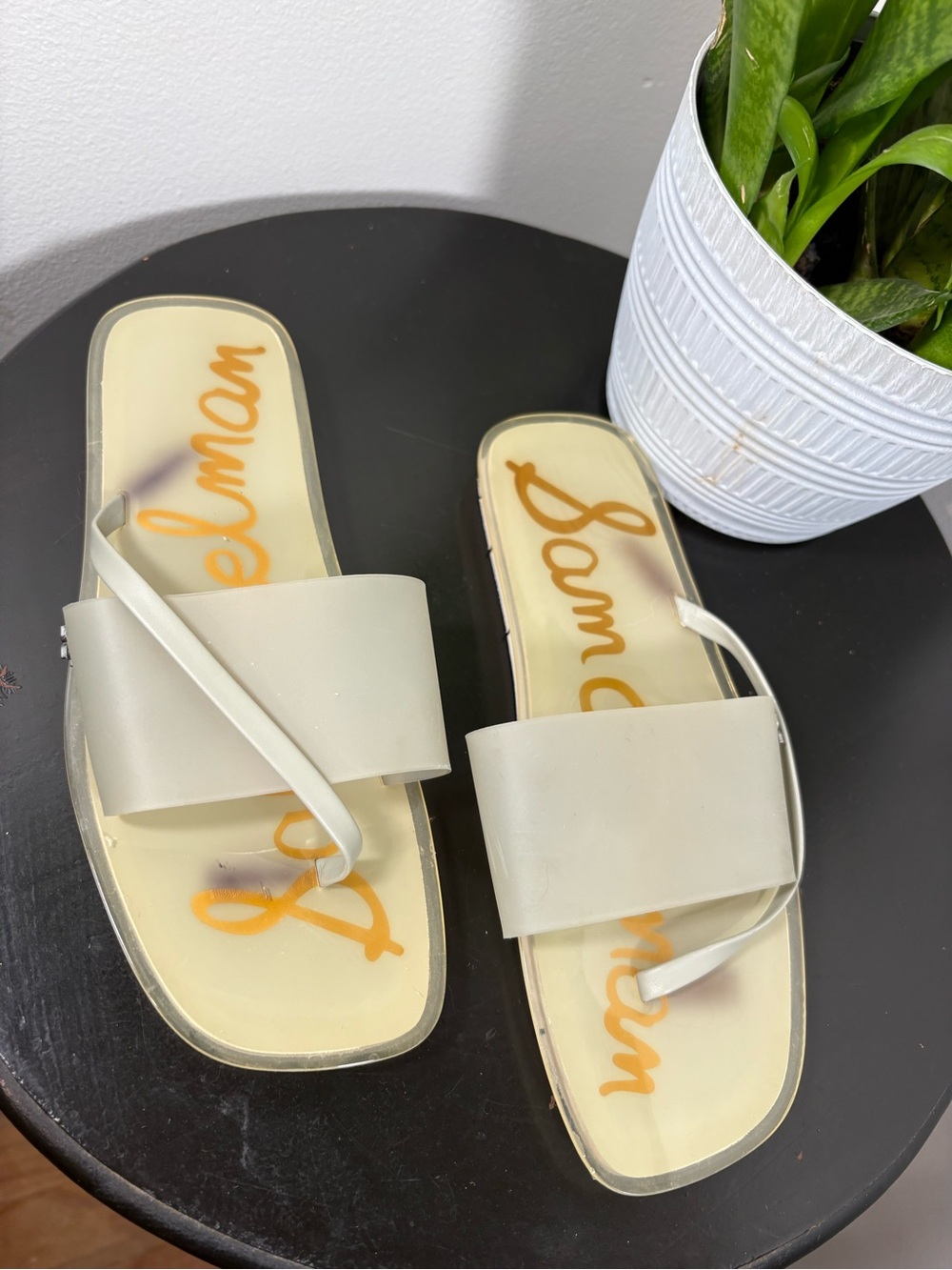 Sam Edelman Luciana slides, translucent gray 6.5